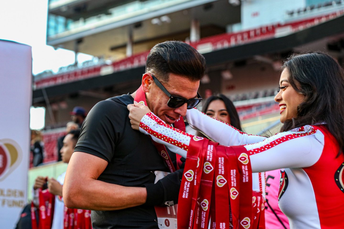 A runner is awarded