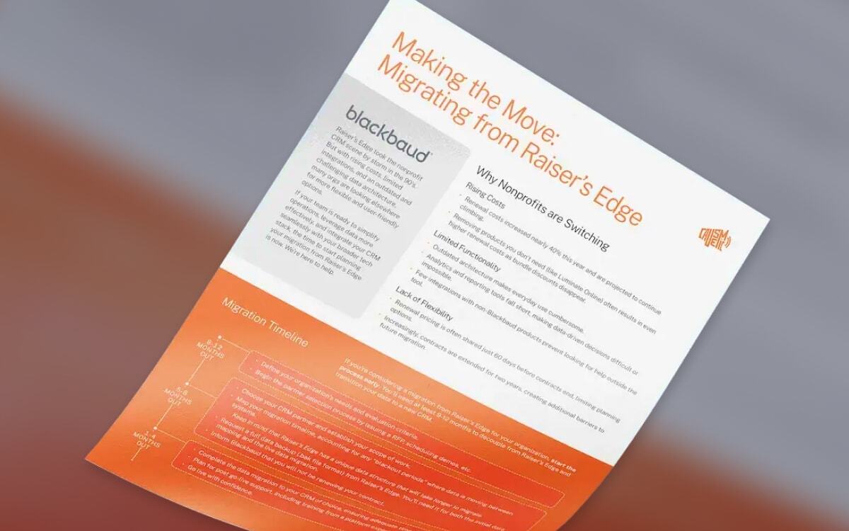 Guide to migrate from Raiser's Edge