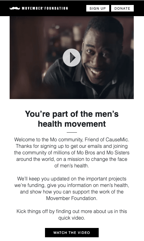 movember foundation email template