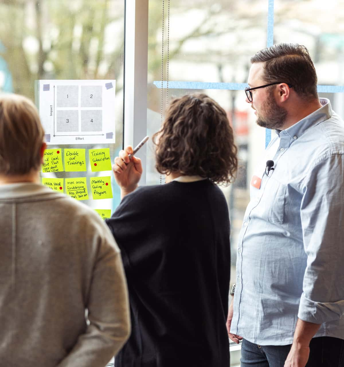 Matt Scott walks a Rapid Growth Plan participant through a prioritization exercise.