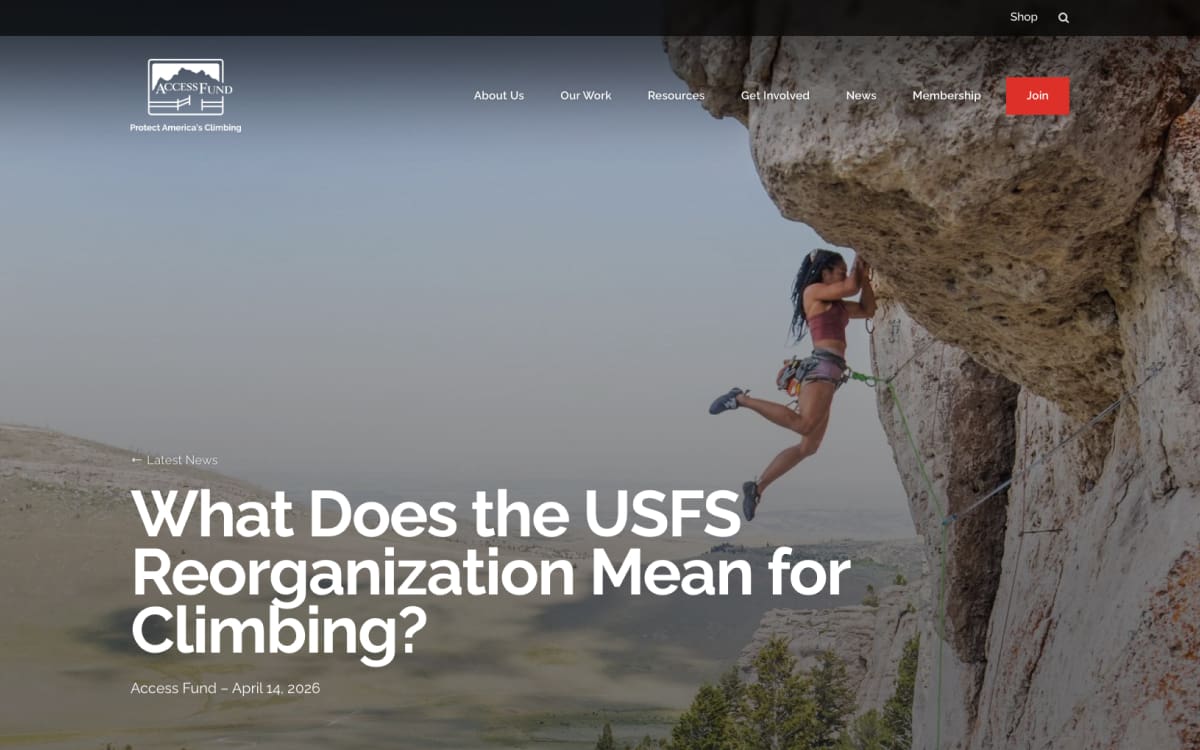 A header area of the website